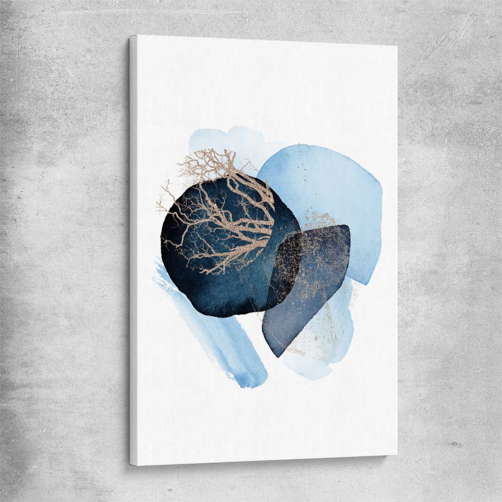 Blue Ivory Three stretched canvas - part of our high quality canvas abstract wall art collection
