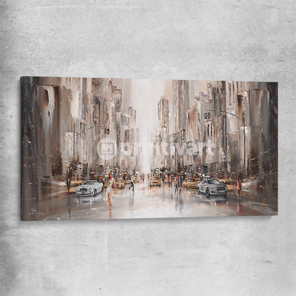 City Life, New York stretched canvas - part of our high quality canvas abstract wall art collection