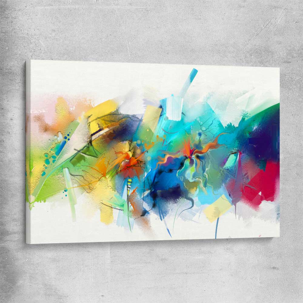 Colourful Abstract Burst stretched canvas - part of our high quality canvas abstract wall art collection