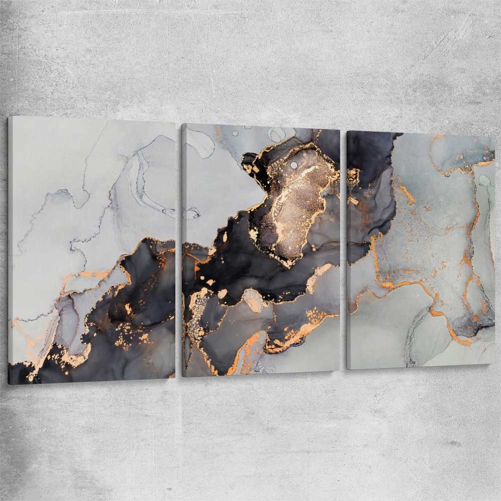 Darkened Gold Set stretched canvas - part of our high quality canvas abstract wall art collection