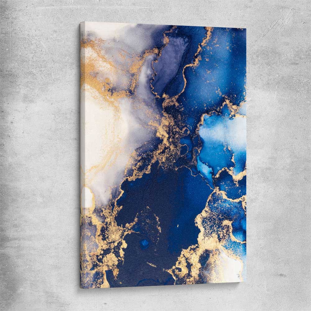 Deep Blue Mist stretched canvas - part of our high quality canvas abstract wall art collection