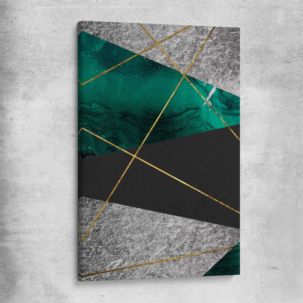 Emerald Gloss stretched canvas - part of our high quality canvas abstract wall art collection
