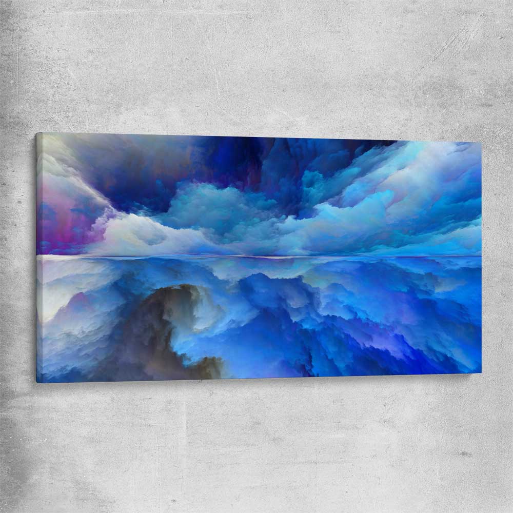 Emerging Blue Energy stretched canvas - part of our high quality canvas abstract wall art collection