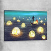 Glowing Moons stretched canvas - part of our high quality canvas abstract wall art collection