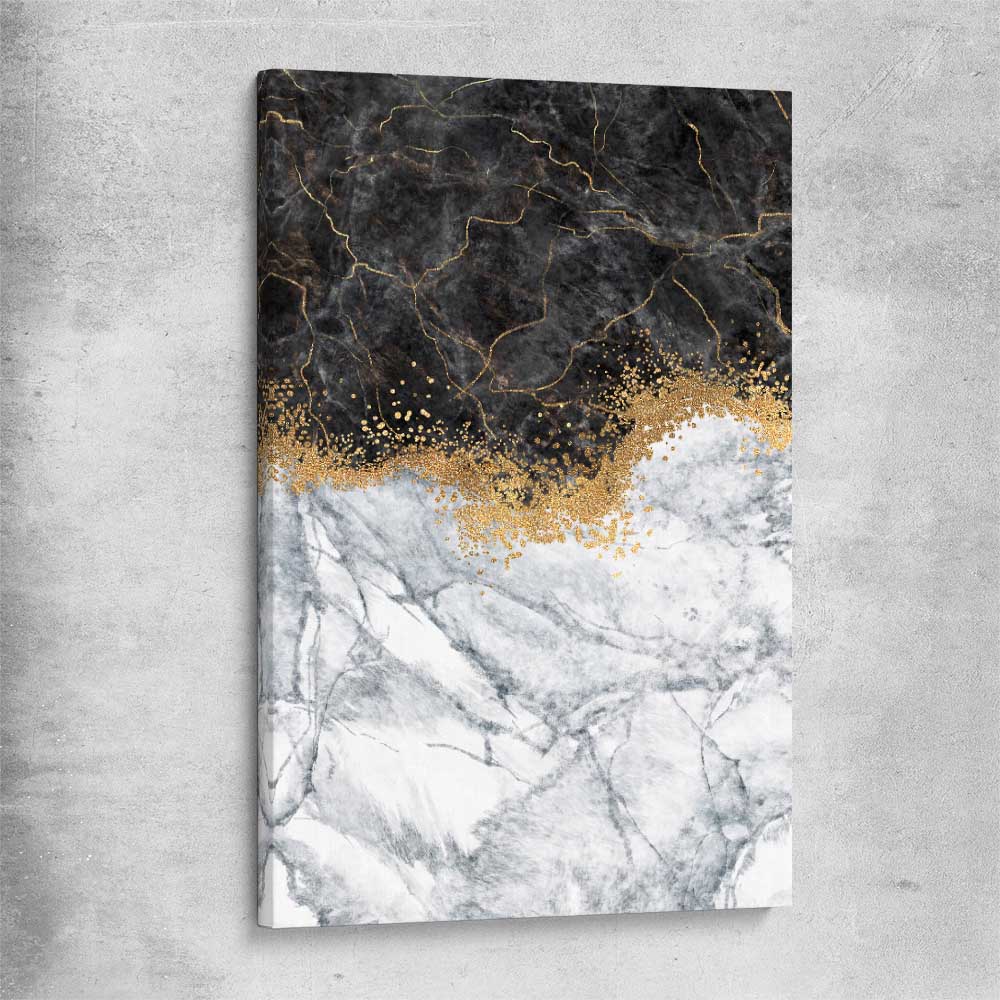 Golden Marble One stretched canvas - part of our high quality canvas abstract wall art collection