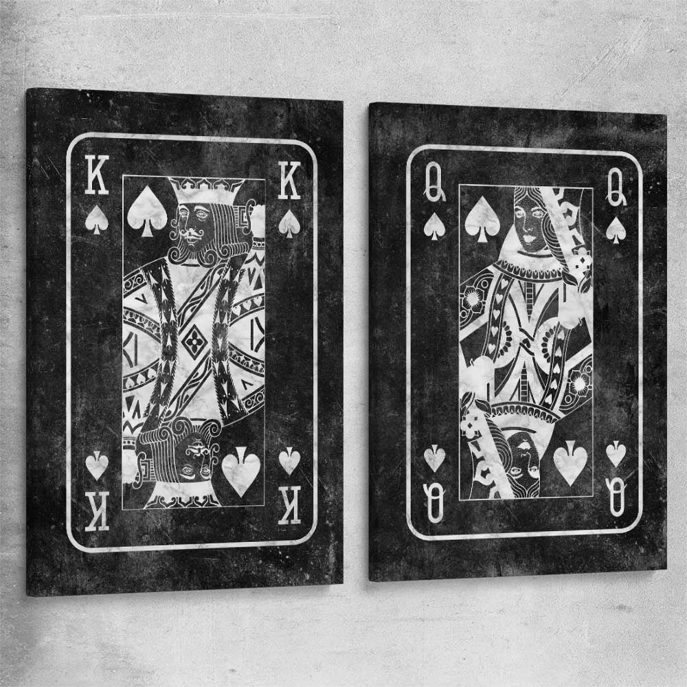 Inspirational wall art print of Marble King Pair on a stretched canvas