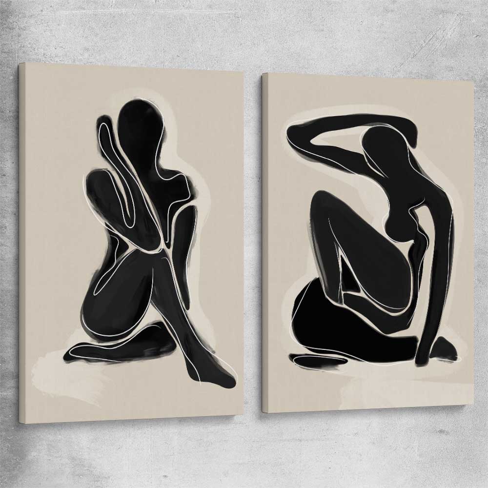 Matisse Shadow Pair stretched canvas - part of our high quality canvas abstract wall art collection