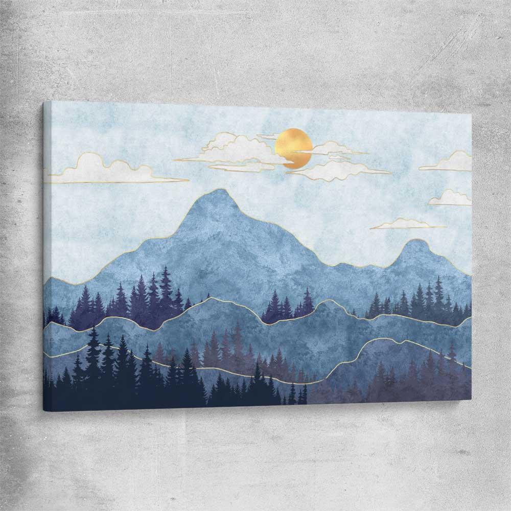 Mountain Silhouette stretched canvas - part of our high quality canvas abstract wall art collection