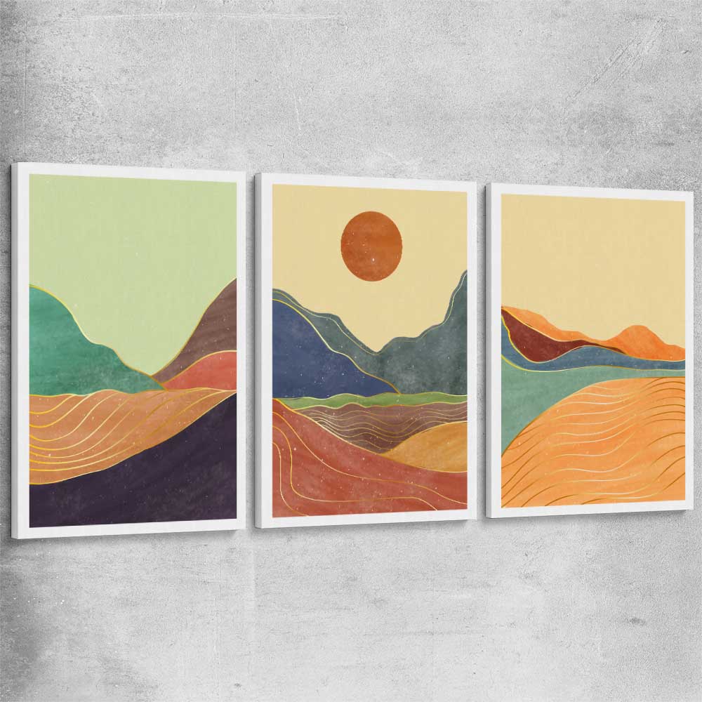 Nature Waves Set stretched canvas - part of our high quality canvas abstract wall art collection