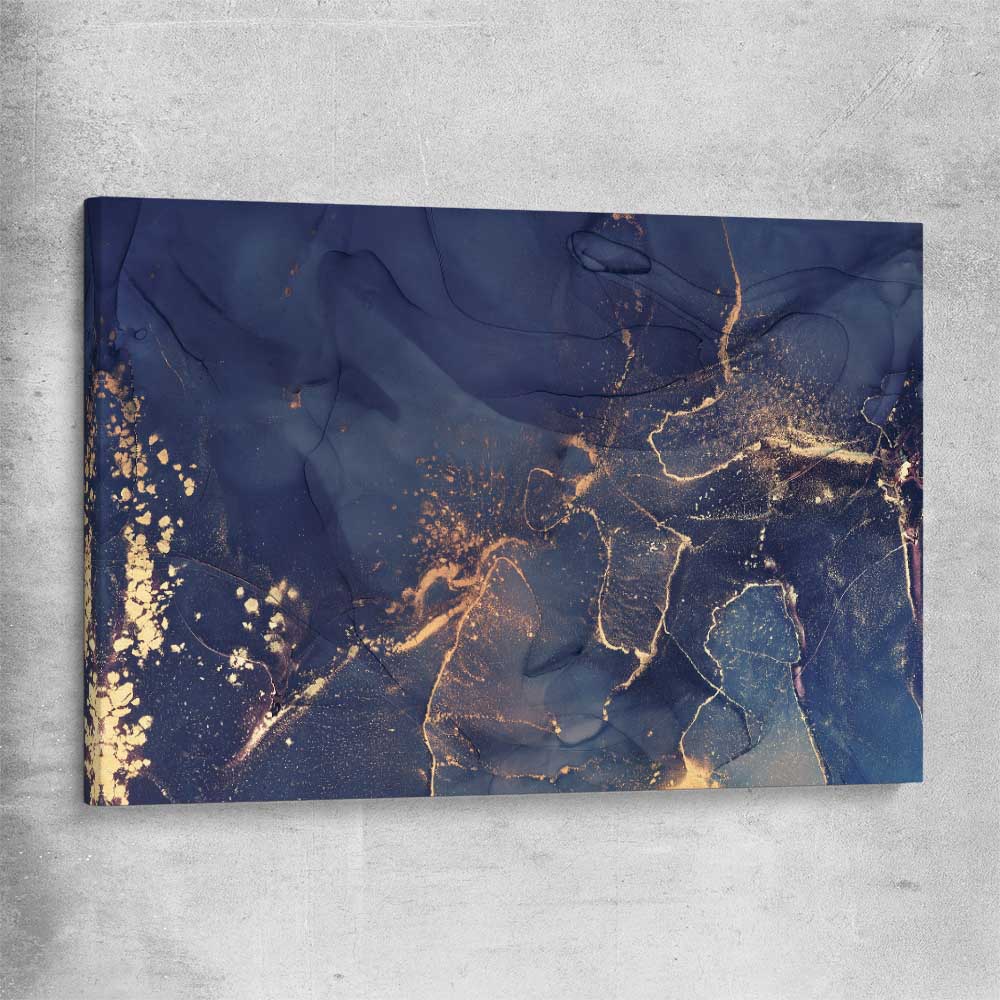 Navy Flow stretched canvas - part of our high quality canvas abstract wall art collection