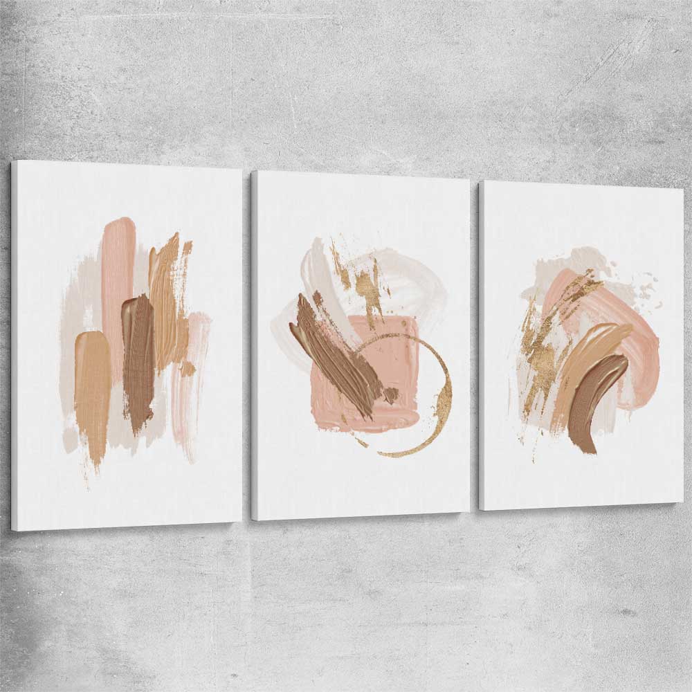 Neutral Strokes Set stretched canvas - part of our high quality canvas abstract wall art collection