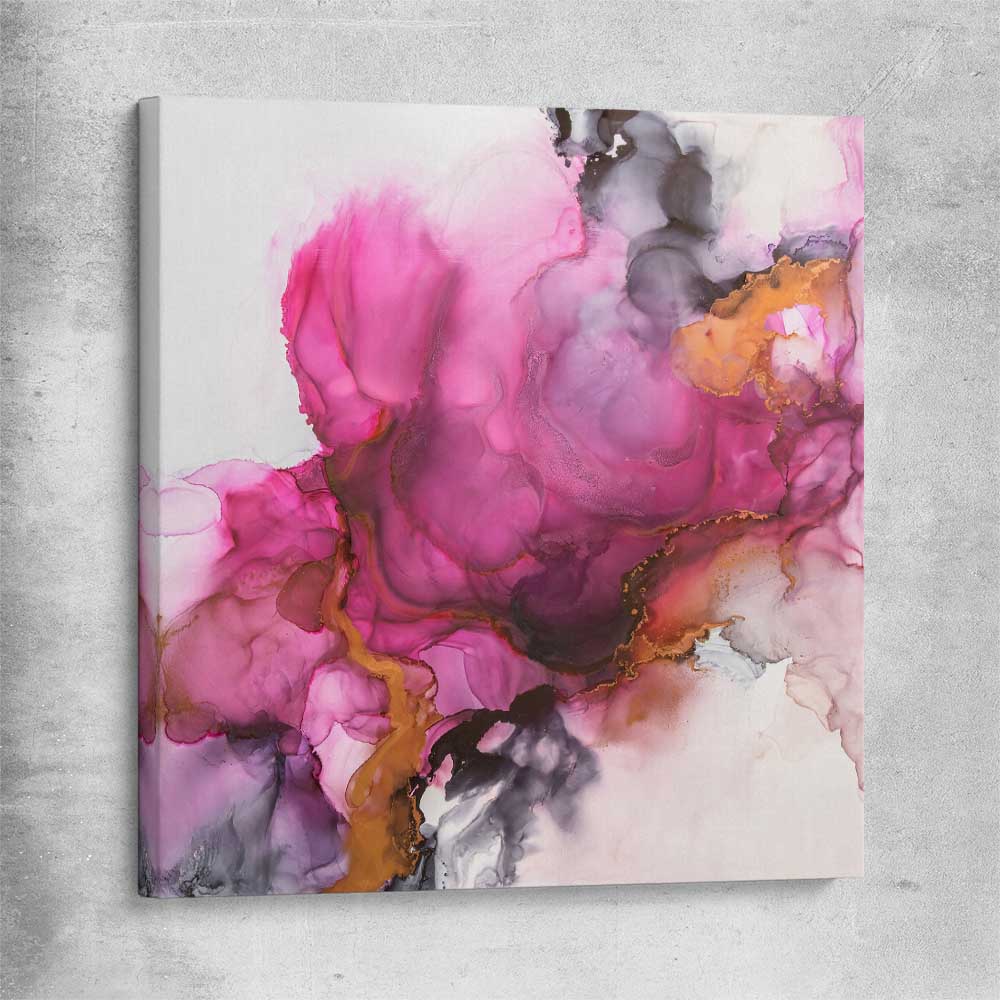 Pink Burst stretched canvas - part of our high quality canvas abstract wall art collection