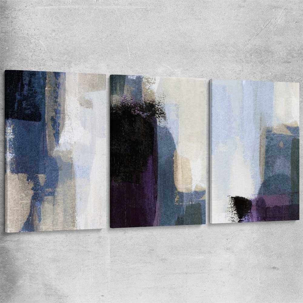 Soft Blue Set stretched canvas - part of our high quality canvas abstract wall art collection