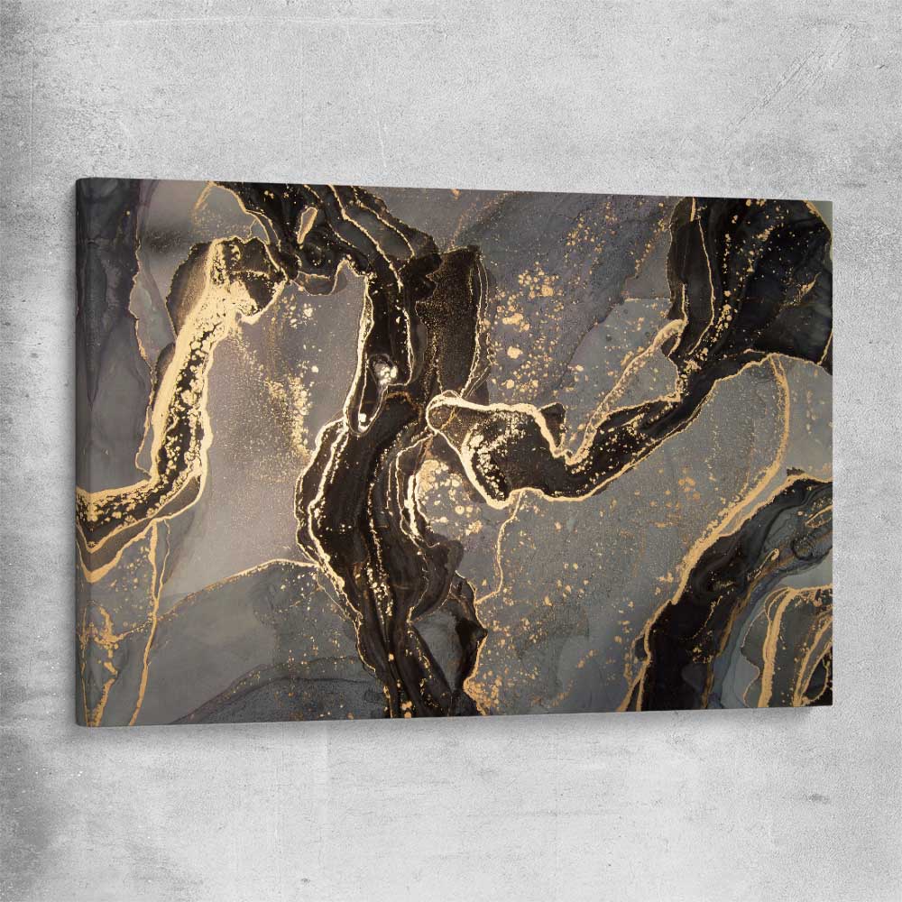 Golden Drift stretched canvas - part of our high quality canvas abstract wall art collection