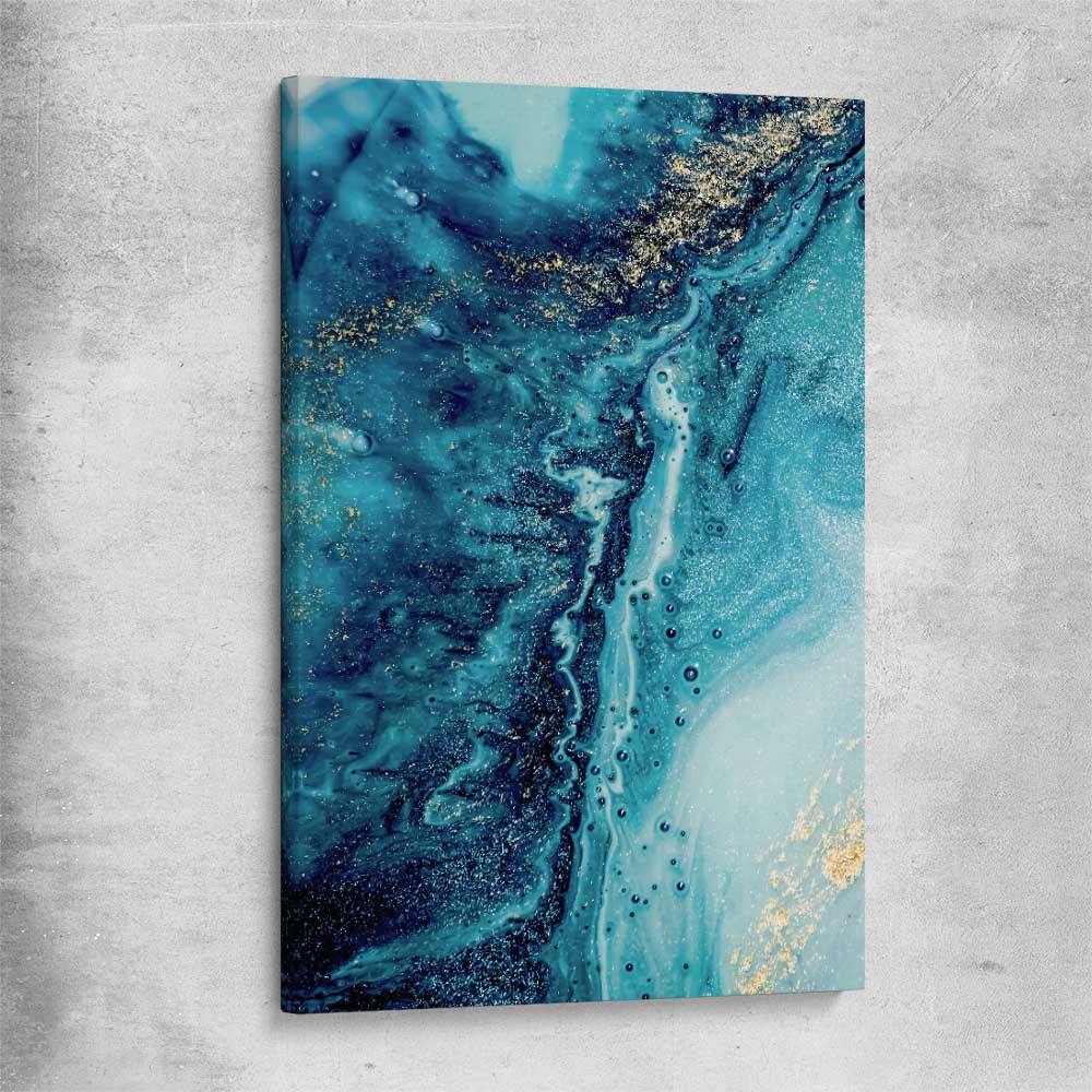 Turquoise Current stretched canvas - part of our high quality canvas abstract wall art collection