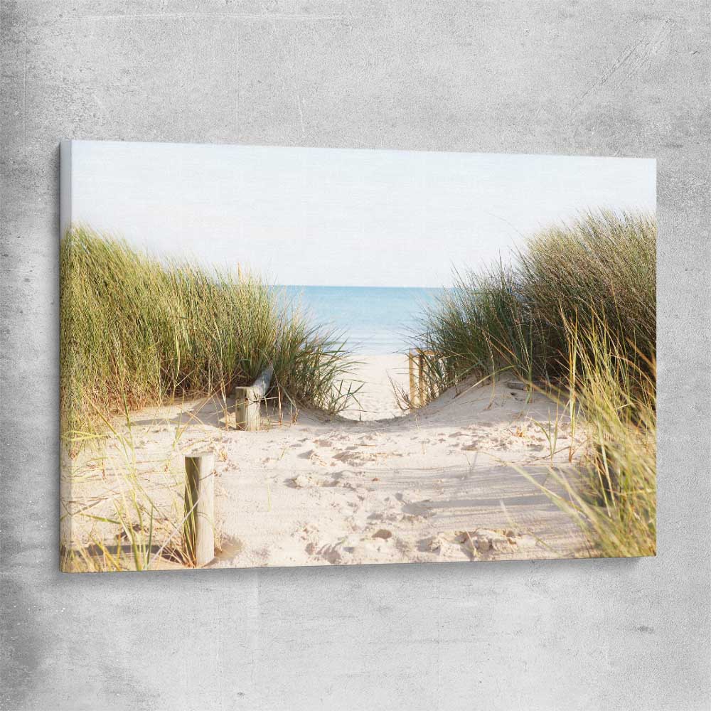Beach and coastal wall art print of Beach Horizon on a stretched canvas
