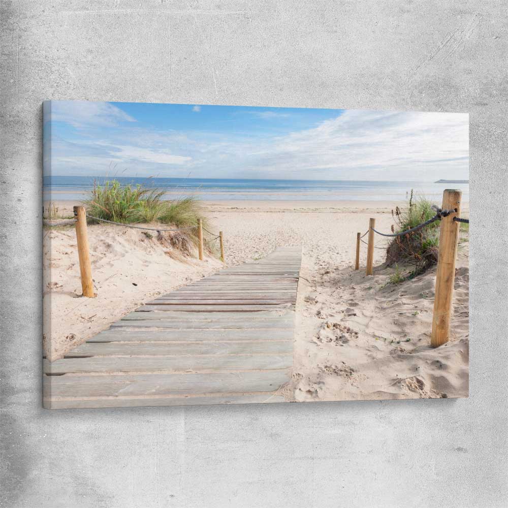 Beach and coastal wall art print of Beautiful Beach Path on a stretched canvas