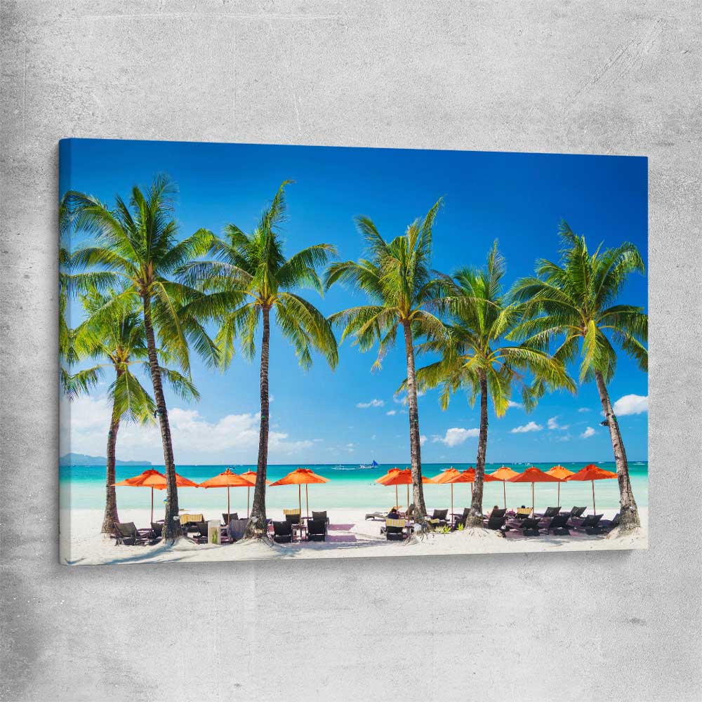 Beach and coastal wall art print of Boracay Paradise on a stretched canvas