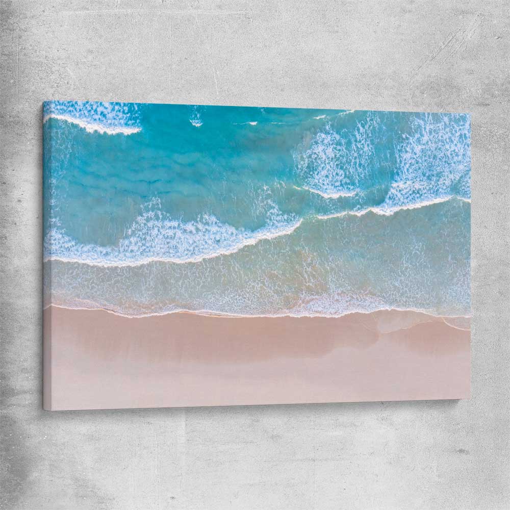 Beach and coastal wall art print of Calm Waves on a stretched canvas