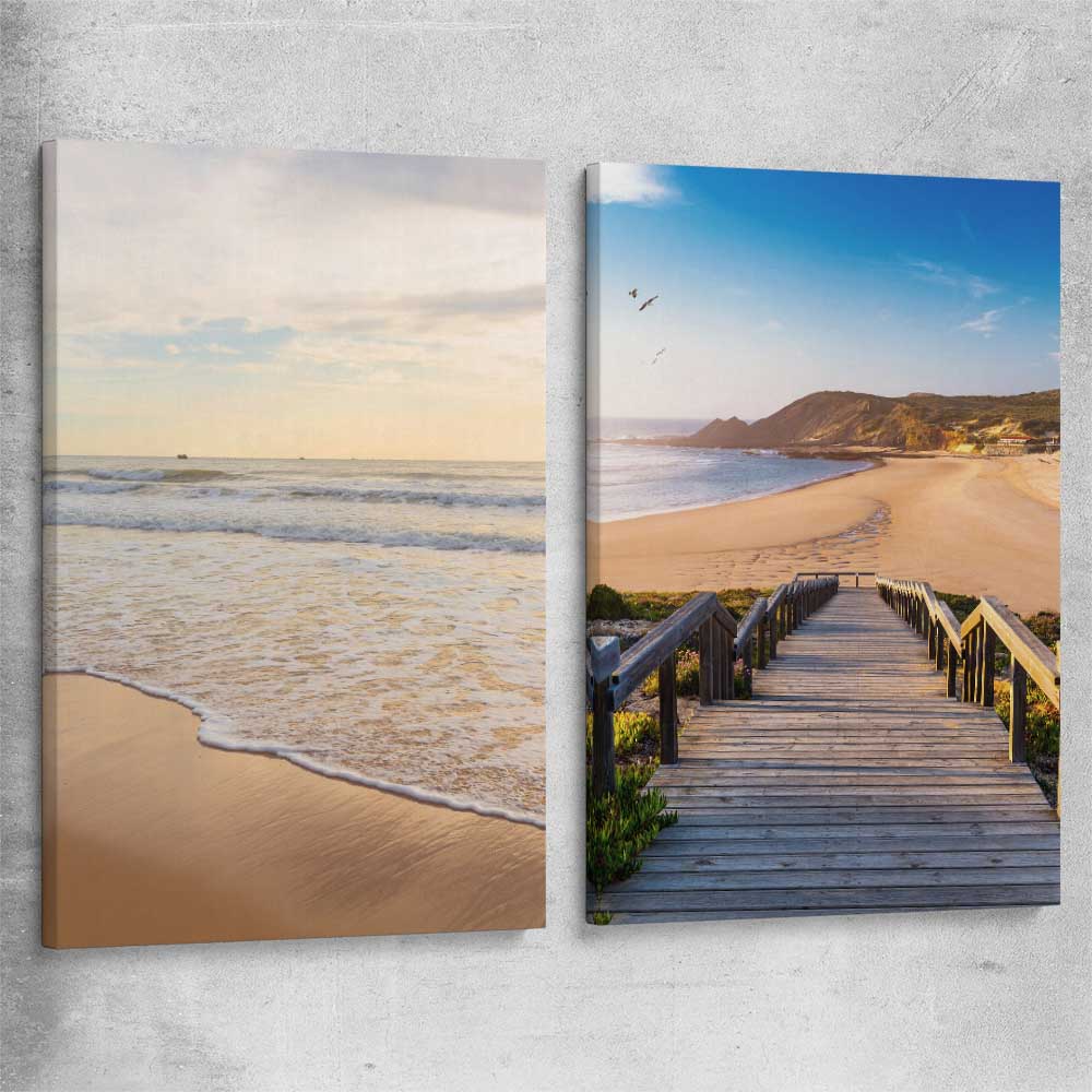 Gentle Tide Pair stretched canvas is a high quality print in our city skyline, travel prints and maps collection