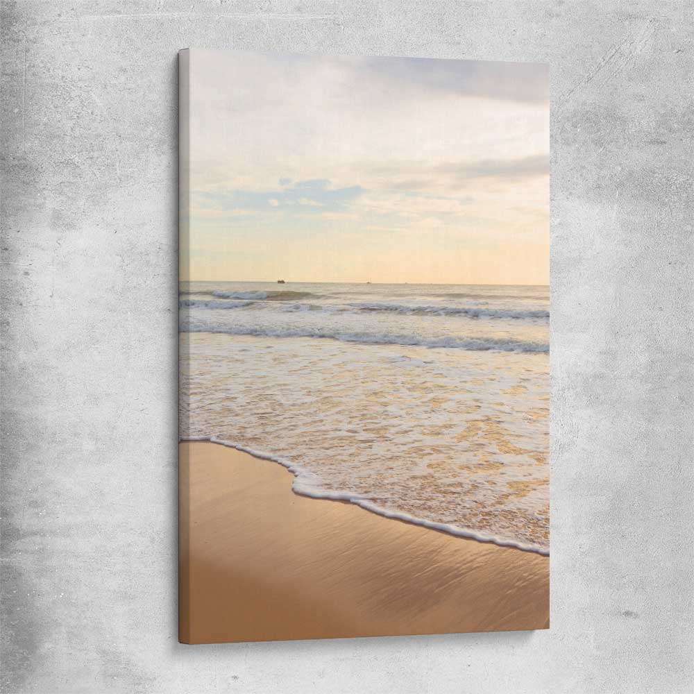 Beach and coastal wall art print of Gentle Tide on a stretched canvas