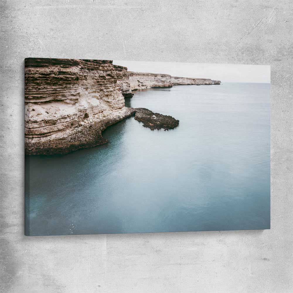 Beach and coastal wall art print of Quiet Waters on a stretched canvas