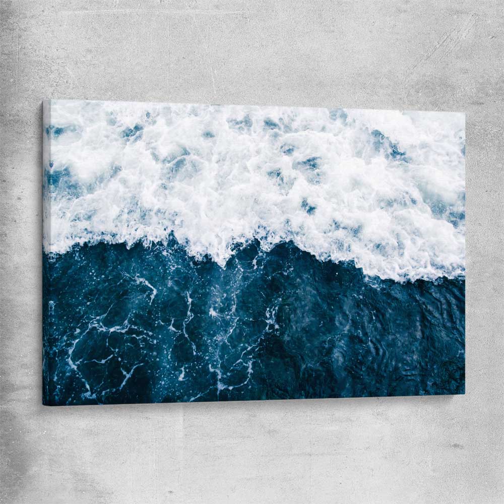 Beach and coastal wall art print of Refreshing Waves on a stretched canvas
