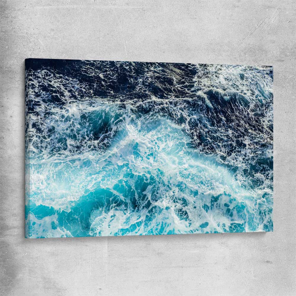 Beach and coastal wall art print of Sea Waves on a stretched canvas