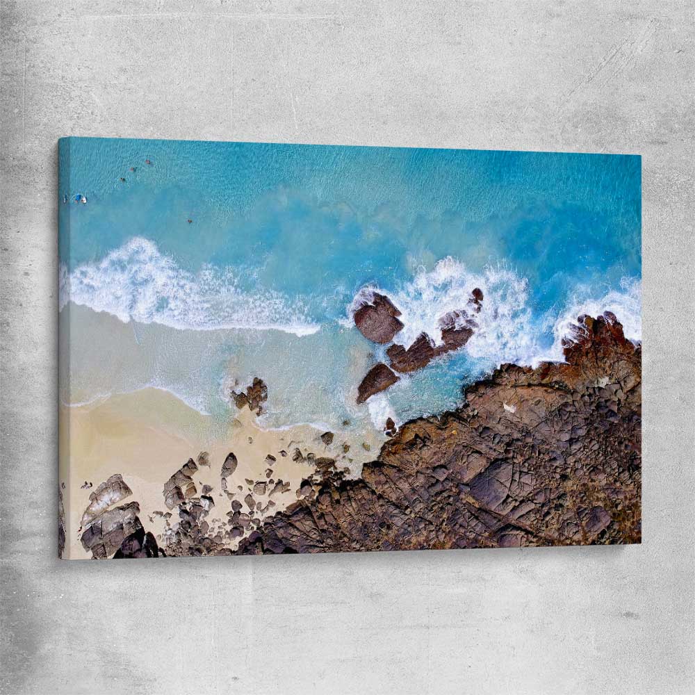 Beach and coastal wall art print of Smiths Beach on a stretched canvas