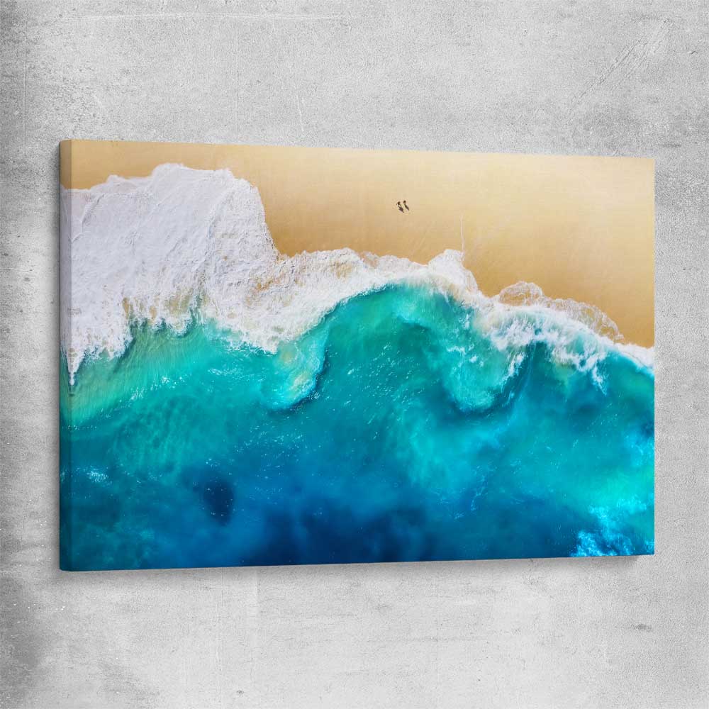 Beach and coastal wall art print of Summer Waves on a stretched canvas