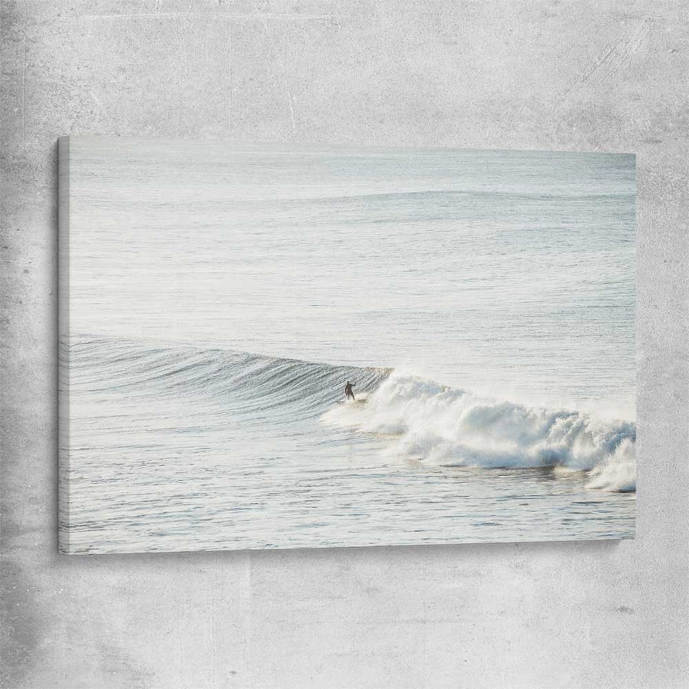 Beach and coastal wall art print of Surfing Waves on a stretched canvas
