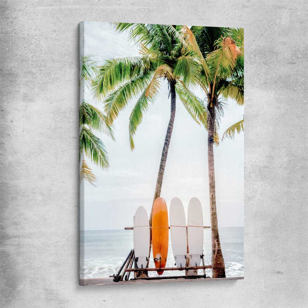 Beach and coastal wall art print of Tropical Surf on a stretched canvas