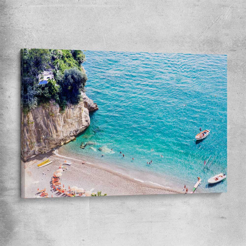 Beach and coastal wall art print of Turquoise Waters on a stretched canvas