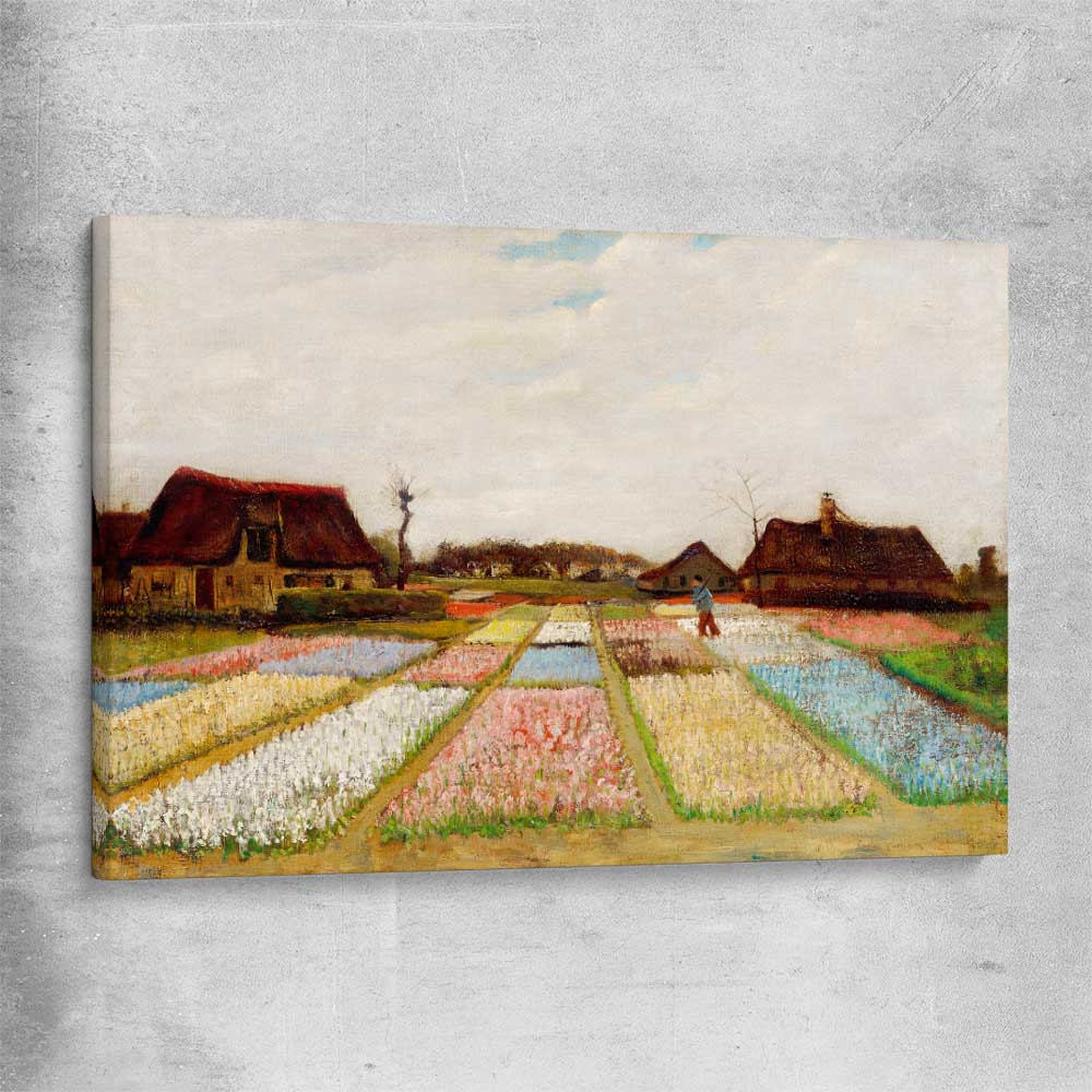 Classic wall art and canvas print of Bulb Fields Van Gogh on a stretched canvas