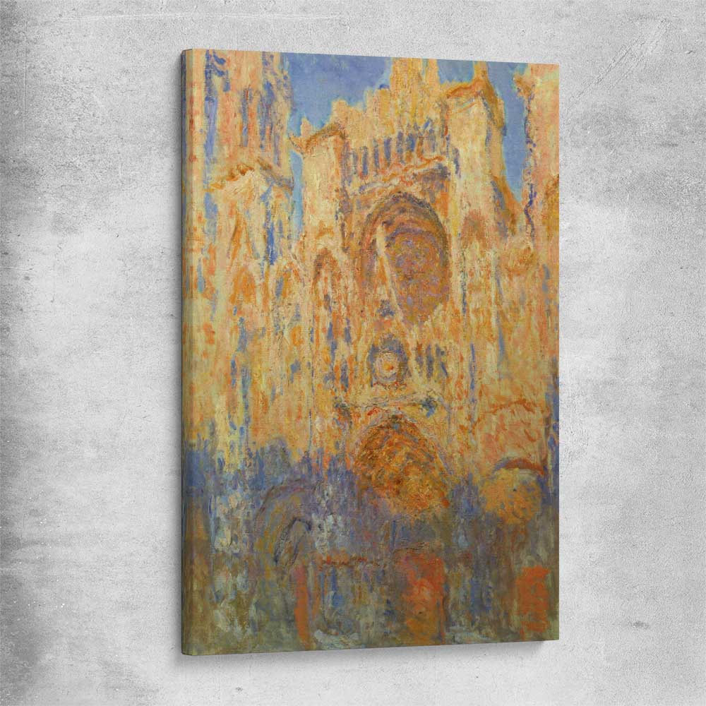 Classic wall art and canvas print of Rouen Cathedral Claude Monet on a stretched canvas