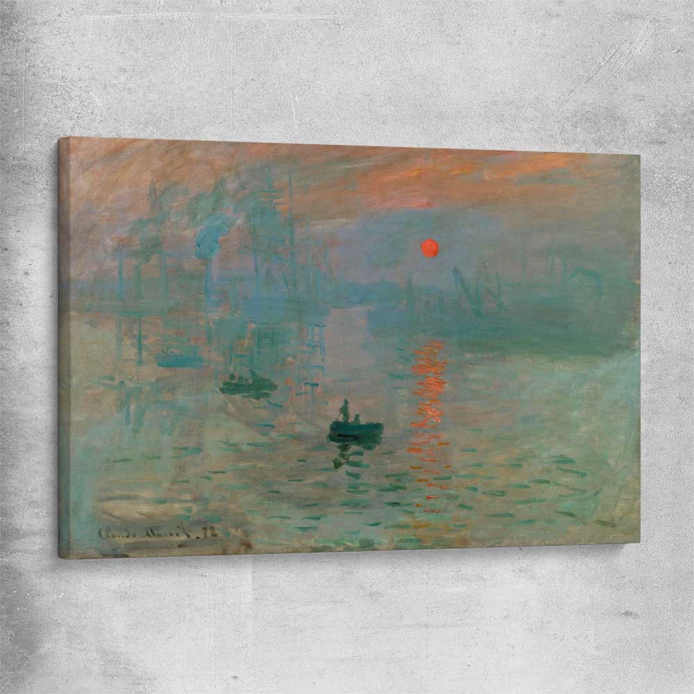 Classic wall art and canvas print of Sunrise Claude Monet on a stretched canvas