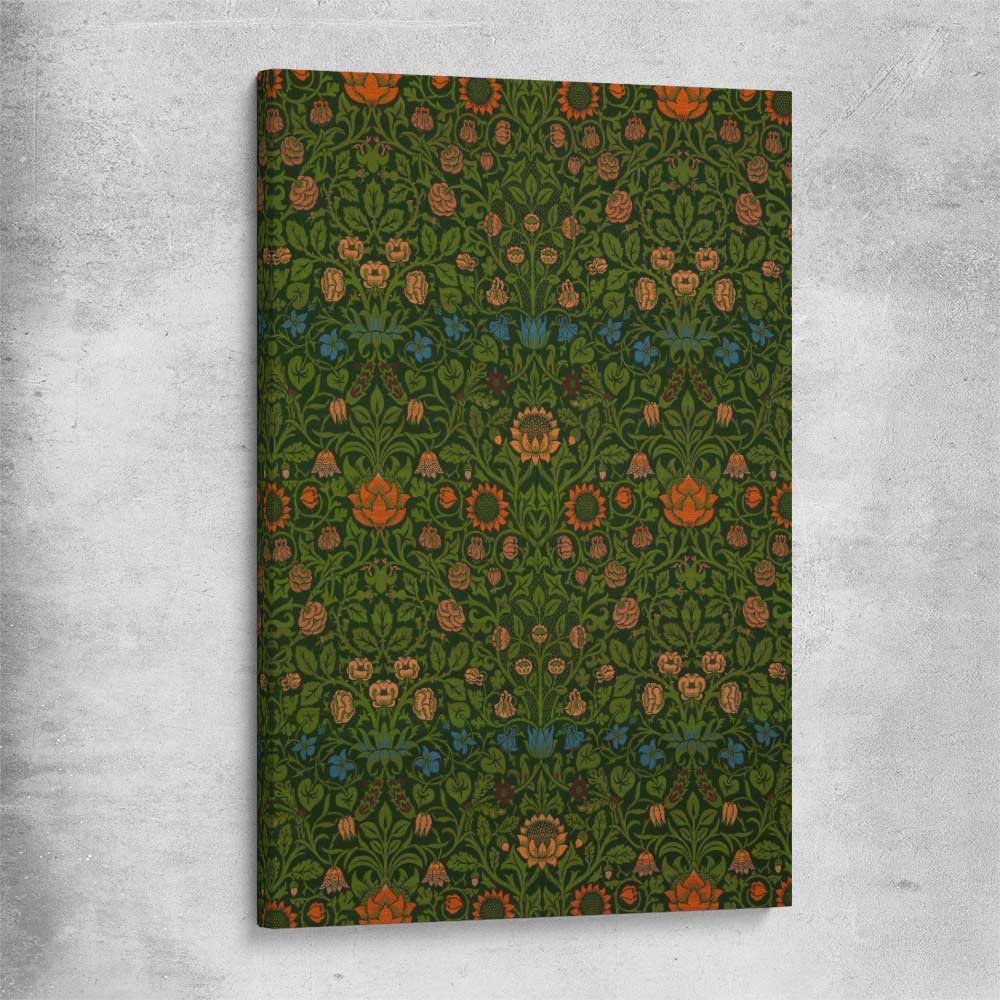 Classic wall art and canvas print of Violet Columbine William Morris on a stretched canvas