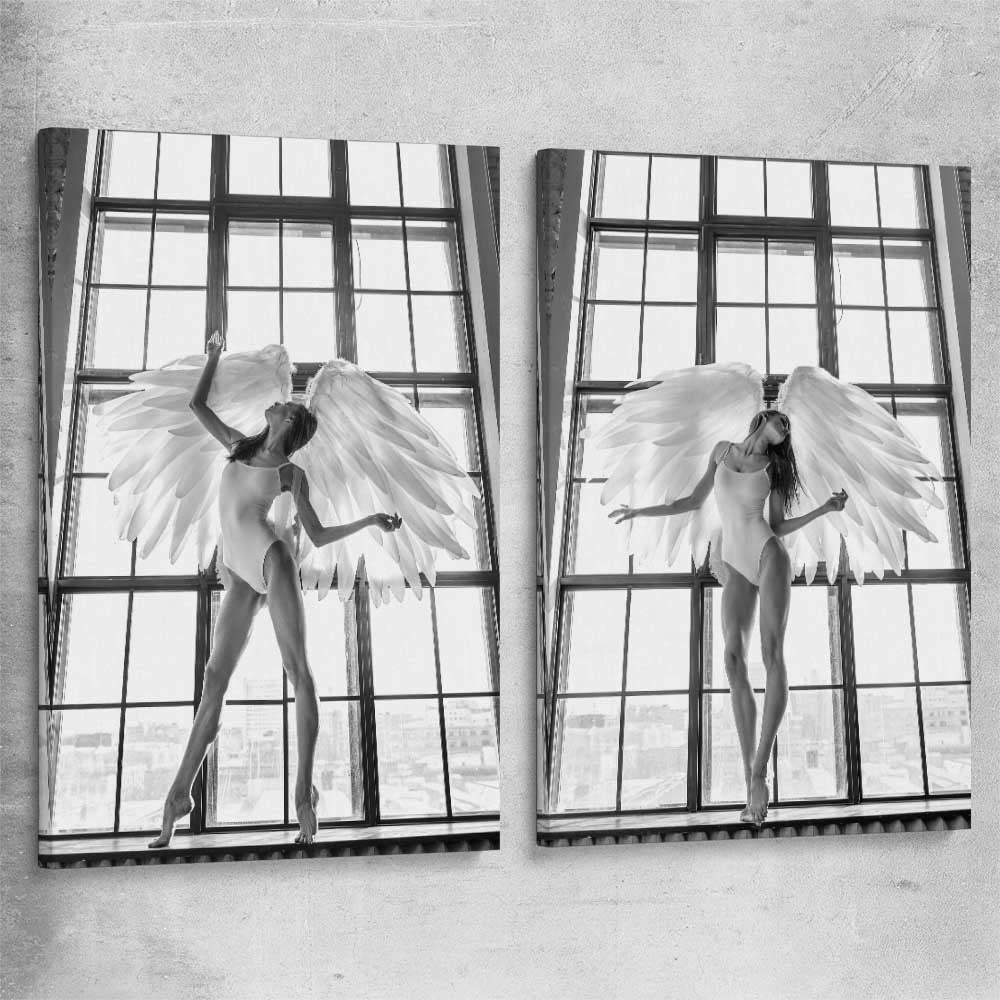 Angel Love Pair stretched canvas - part of our high quality fashion canvas wall art and prints collection