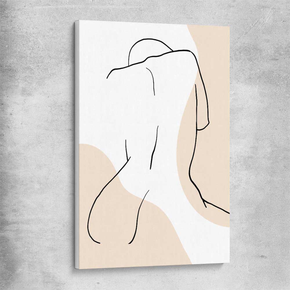 Beige Back stretched canvas - part of our high quality fashion canvas wall art and prints collection