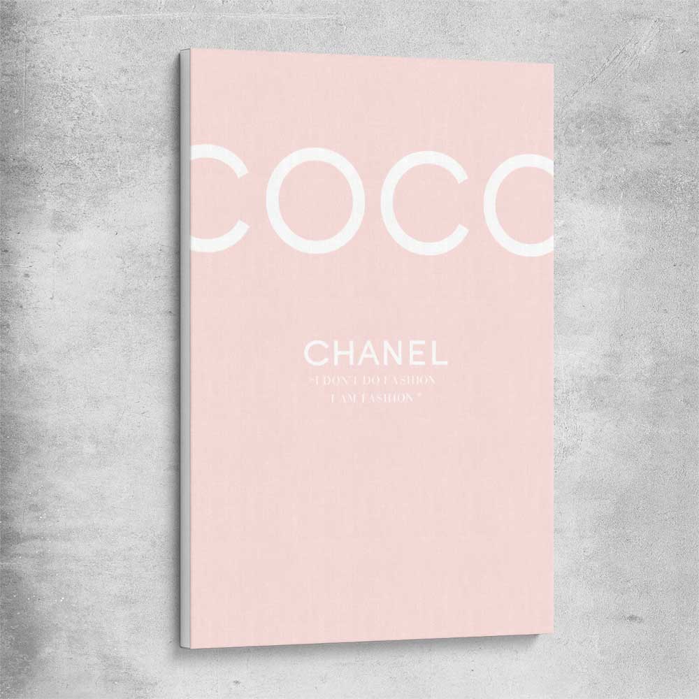 Coco Fashion Pink stretched canvas - part of our high quality fashion canvas wall art and prints collection