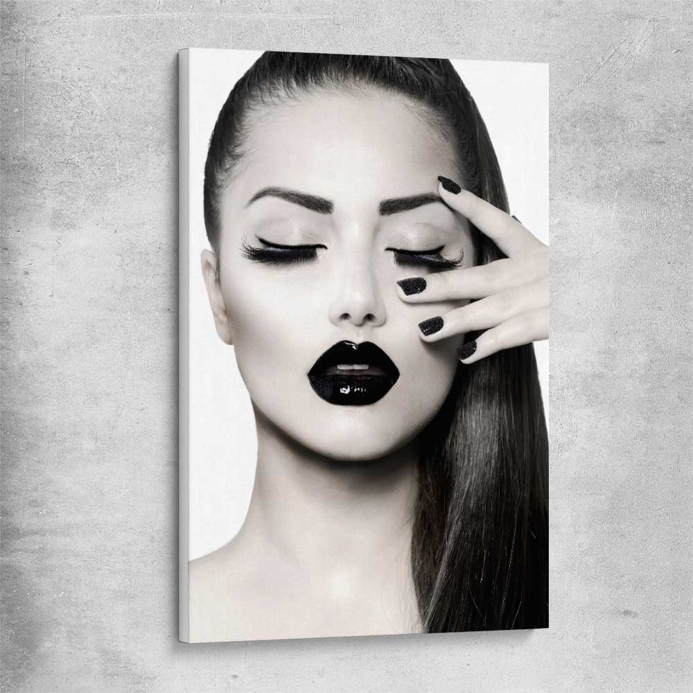 Monotone Model stretched canvas - part of our high quality fashion canvas wall art and prints collection