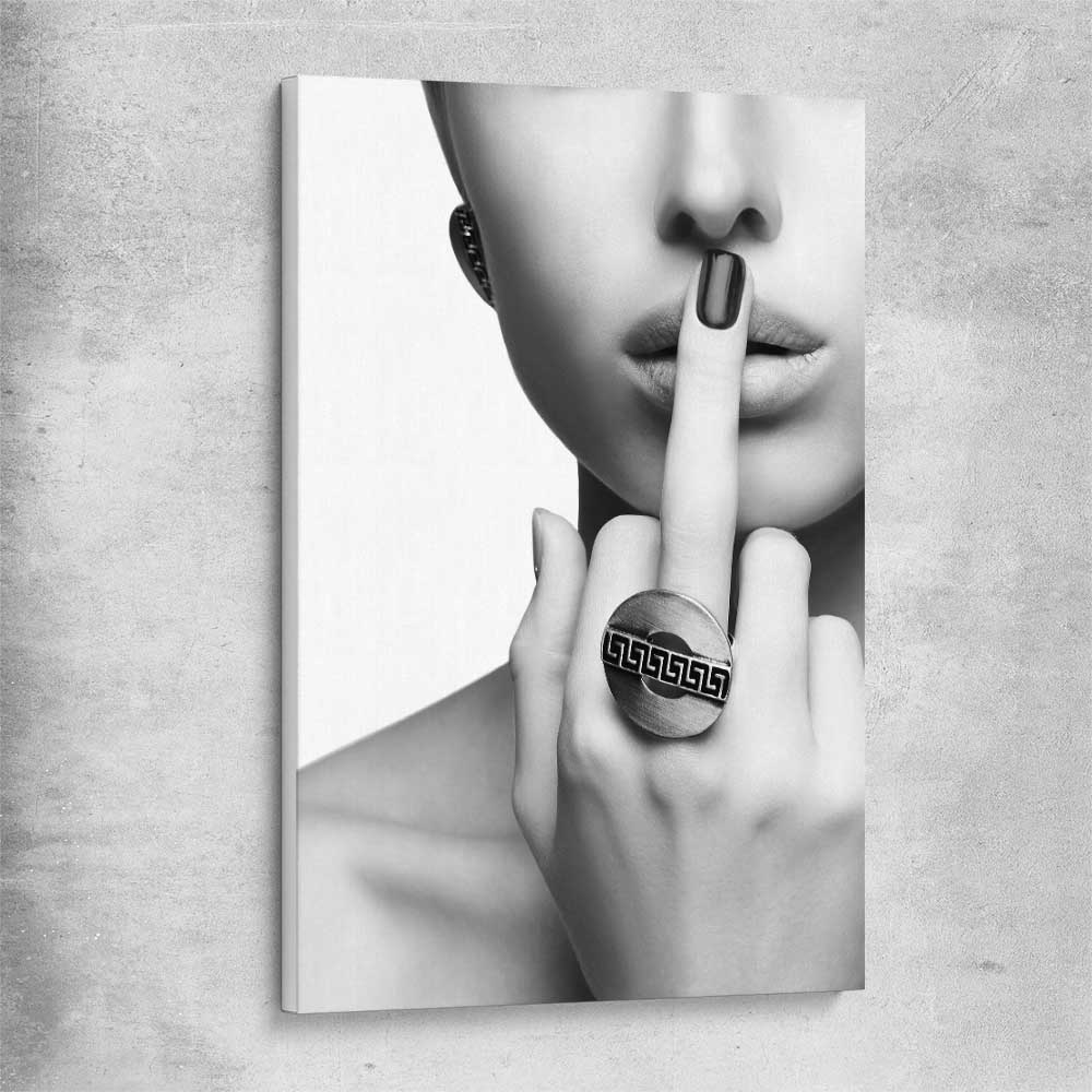 The Finger stretched canvas - part of our high quality fashion canvas wall art and prints collection