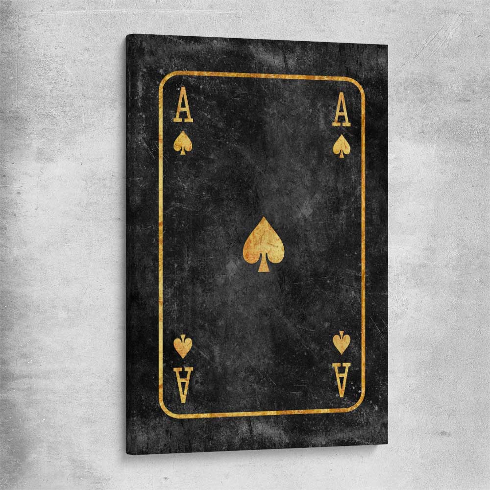 Ace of Spades stretched canvas - part of our high quality fashion canvas wall art and prints collection