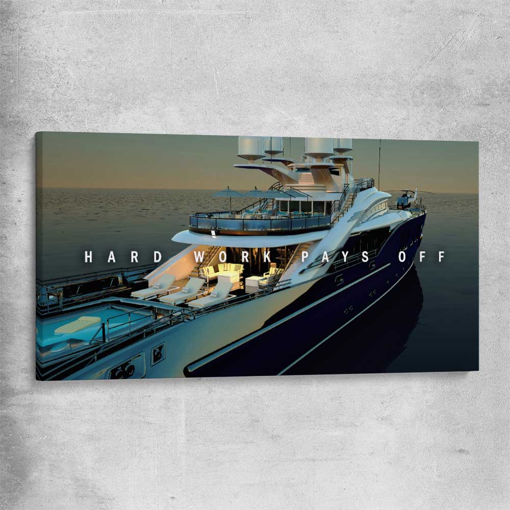 Hard Work Pays Off stretched canvas - part of our high quality fashion canvas wall art and prints collection