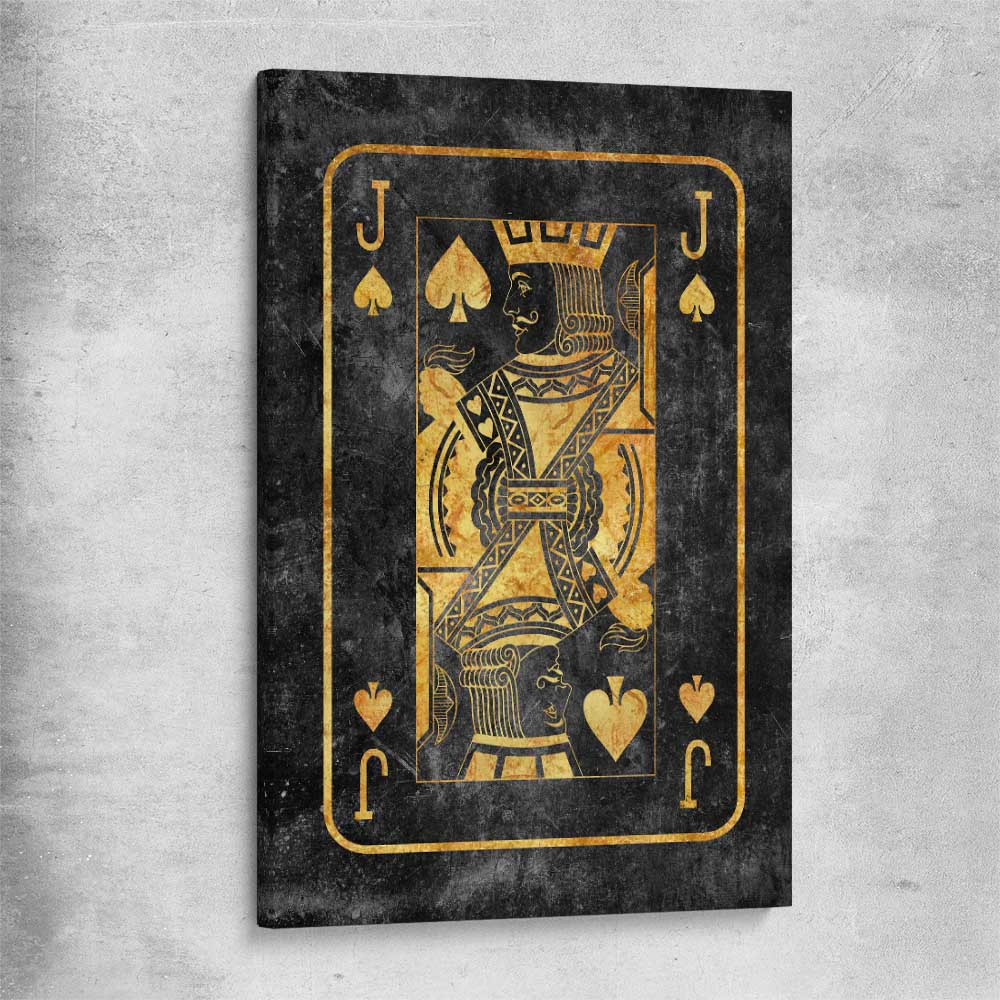Jack of Spades stretched canvas - part of our high quality fashion canvas wall art and prints collection