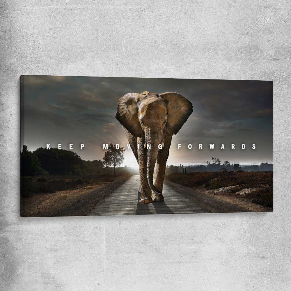 Keep Moving Forwards stretched canvas - part of our high quality fashion canvas wall art and prints collection