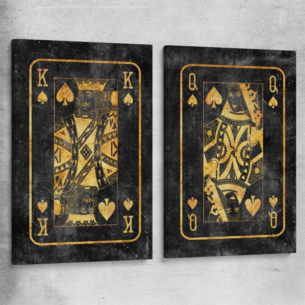 Inspirational wall art print of King of Spades Pair on a stretched canvas