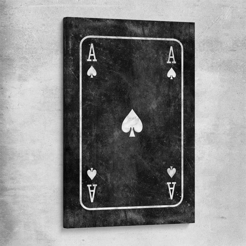Inspirational wall art print of Marble Ace on a stretched canvas
