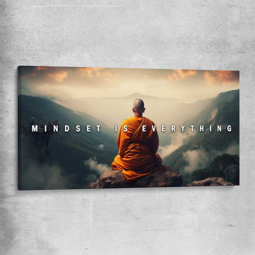 Mindset is Everything stretched canvas - part of our high quality fashion canvas wall art and prints collection
