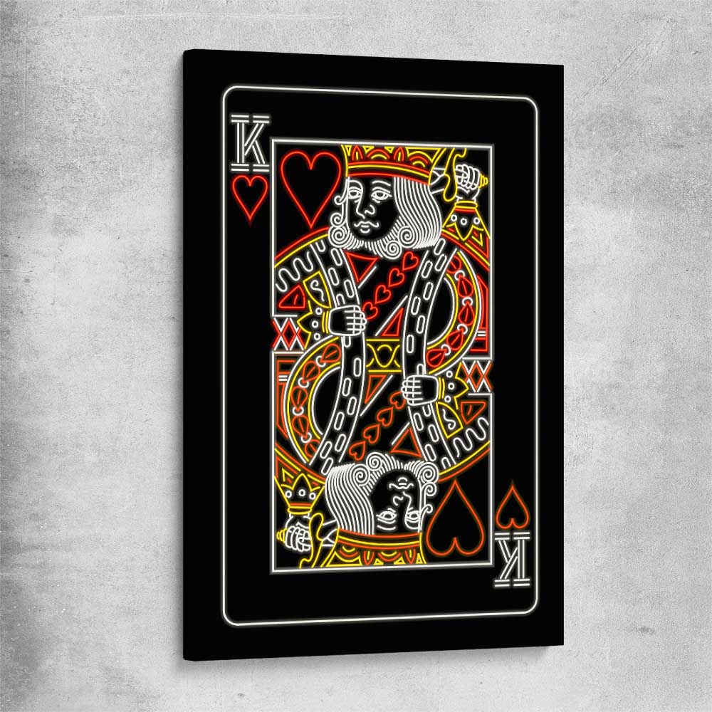 Neon King stretched canvas - part of our high quality fashion canvas wall art and prints collection